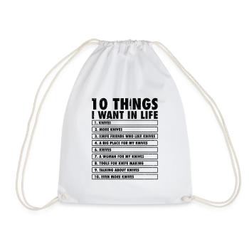 Knifemaking Knife Making Bladesmith Smithing Knife - Drawstring Bag - white - Front