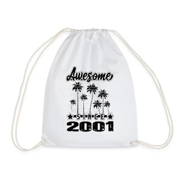 Awesome Since 2001 - Drawstring Bag - white - Front