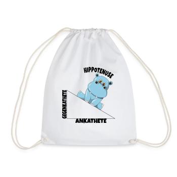 Math Hippotenuse Angular Function Hypotenuse Hippo - Drawstring Bag - white - Front