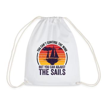 Sailing Boats Boat Kayak Pontoon Boating Captain - Drawstring Bag - white - Front