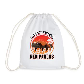 Panda roux Garçon Panda rouge - Sac de sport léger - blanc - Devant