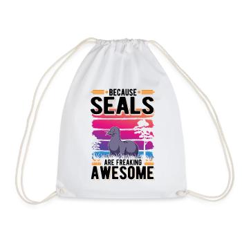 Because Seal are freaking awesome Robbe - Drawstring Bag - white - Front