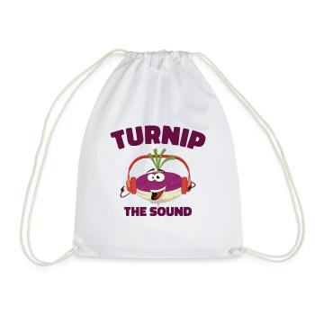 Music Turnip Party Music Lover Vegetable - Drawstring Bag - white - Front