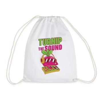 Music Turnip Party Music Lover Vegetable - Drawstring Bag - white - Front
