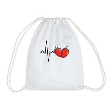 Battement de cœur à la fraise - Sac de sport léger - blanc - Devant