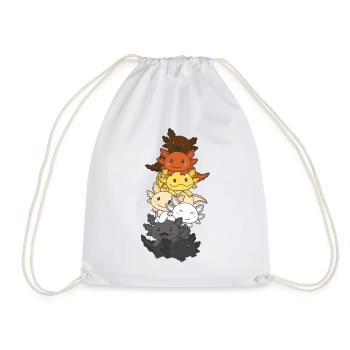 Bear Brotherhood Flag Pride LGBTQ Axolotl - Drawstring Bag - white - Front