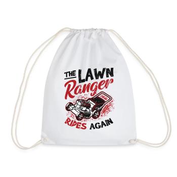 The Lawn Ranger Rides Again Lawn Care Lawn Mower - Drawstring Bag - white - Front
