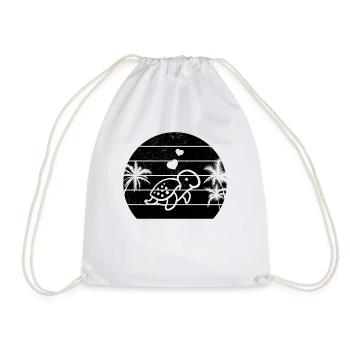 Turtle Sunset Turtle Lovers - Drawstring Bag - white - Front