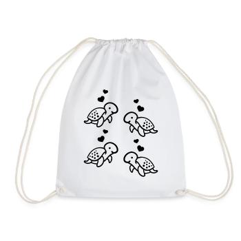 Tortues avec cœur Tortues de mer - Sac de sport léger - blanc - Devant