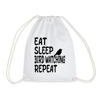 Eat Sleep Bird Watching Repeat - Cadeau d’observation des oiseaux - Sac de sport léger - blanc - Devant