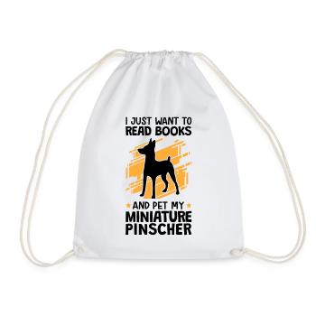 Dwarf Pinscher stroke and read Pinscher - Drawstring Bag - white - Front