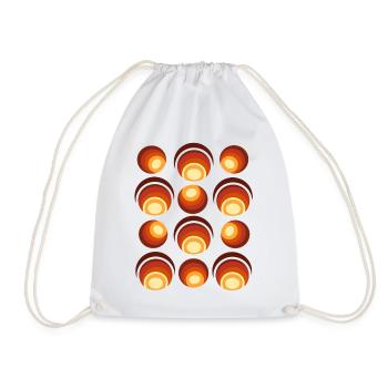 Motif de boule rétro des années 70 Orange Marron - Sac de sport léger - blanc - Devant