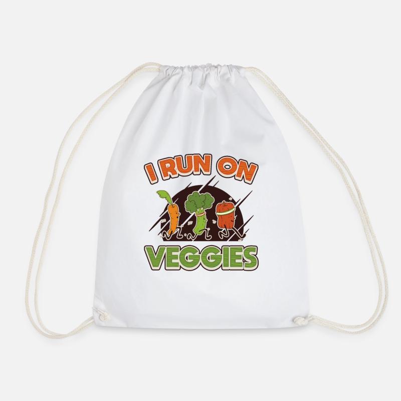 Ich renne auf Veggies, Vegan Runner. - Turnbeutel - Weiß