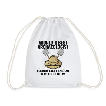 Best Archaeologist Artifact Funny Archaeology - Drawstring Bag - white - Front