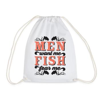 Sexy Fishing Girl - Drawstring Bag - white - Front