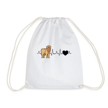 Leonberger Heartbeat - Drawstring Bag - white - Front