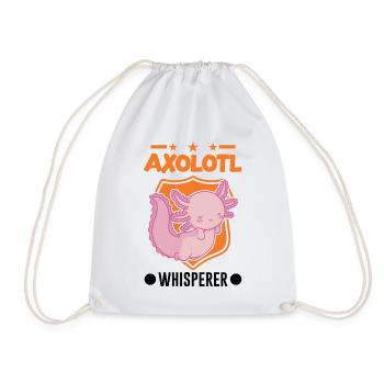 Axolotl Flüsterer Axolotl Whisperer - Drawstring Bag - white - Front