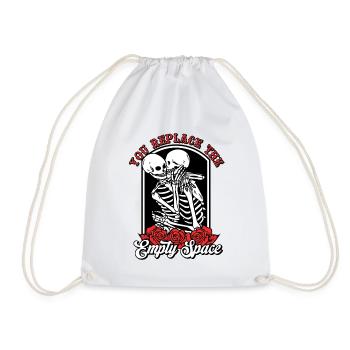 Romantic Gothic Bones Skeleton Roses Death Grave - Drawstring Bag - white - Front