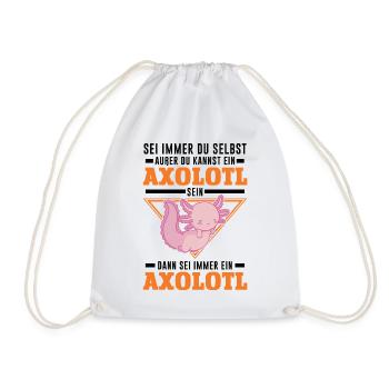 Axolotl Geschenk Schwanzlurch Axolotl - Turnbeutel - Weiß - Vorne