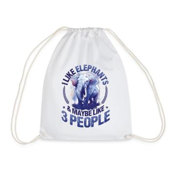 I Like Elephants And Maybe 3 People Elefant Lover - Turnbeutel - Weiß - Vorne