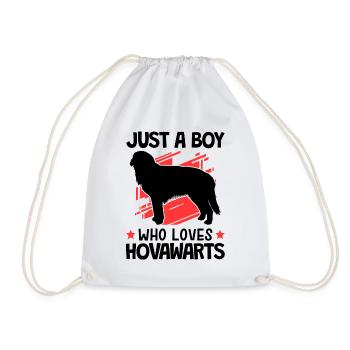 Boy the Hovawart loves German farmer dog - Drawstring Bag - white - Front