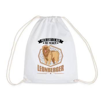 Mich gibt es nur mit meinem Leonberger - Turnbeutel - Weiß - Vorne