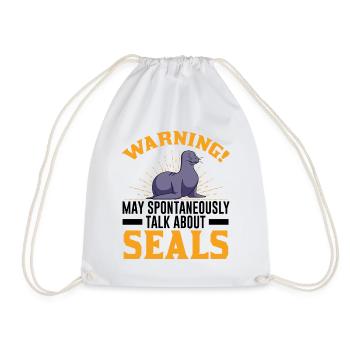 Robbe Geschenk Seal Seelöwe - Turnbeutel - Weiß - Vorne