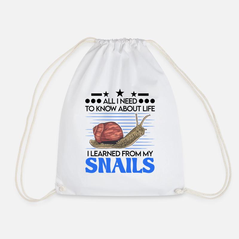 Schnecke Geschenk Weinbergschnecke - Turnbeutel - Weiß
