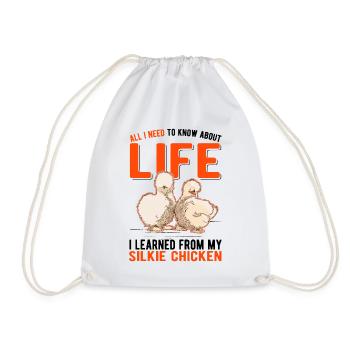 Silk Chicken Cadeau Silkie Chicken - Sac de sport léger - blanc - Devant