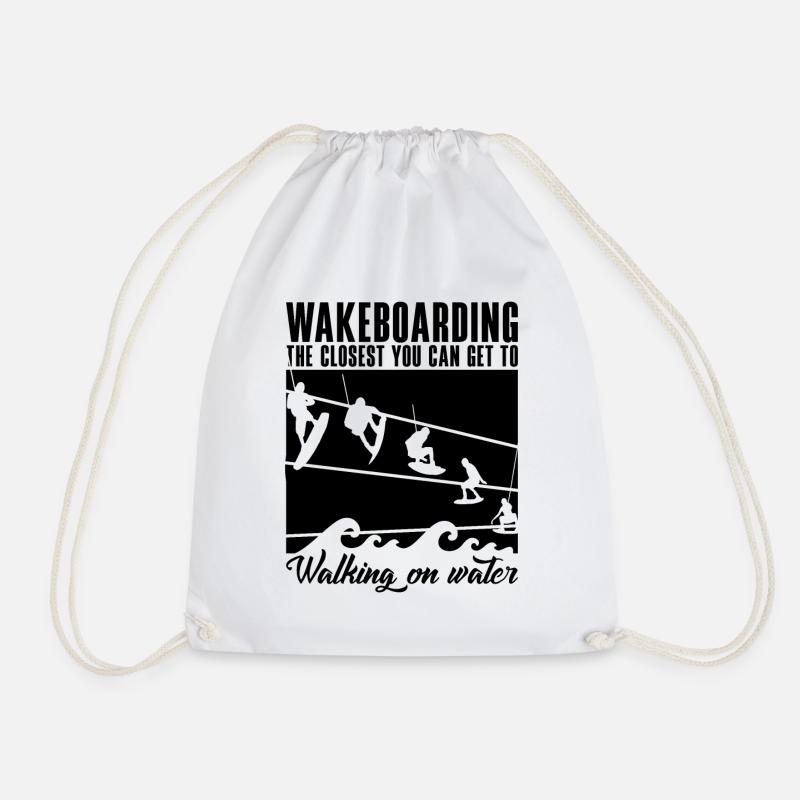 Wakeboard Wakeboarden Wakeboarder Geschenkidee - Turnbeutel - Weiß
