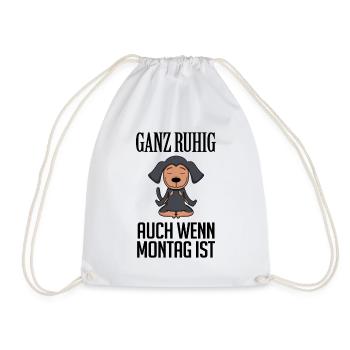Montag Spruch Yoga - Coonhound - Turnbeutel - Weiß - Vorne