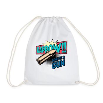 Kappow Bullets Gun Explosion Big bang Aesthetic - Drawstring Bag - white - Front