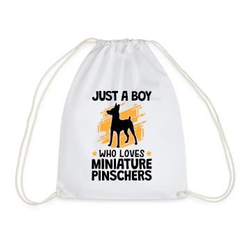 Garçon le pinscher nain aime Pinscher - Sac de sport léger - blanc - Devant