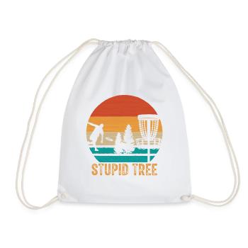 Stupid tree-disc-golf-grape harvest-crucial - Drawstring Bag - white - Front