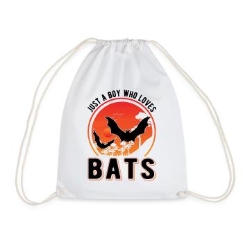 Just a Boy who loves Bats Bat - Drawstring Bag - white - Front