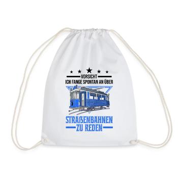 Straßenbahn Geschenk Straßenbahnfahrer Tram S-Bahn - Turnbeutel - Weiß - Vorne