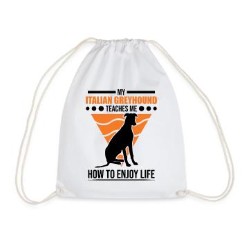 Italian greyhound Italian wind chime - Drawstring Bag - white - Front