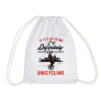 Unicycliste Cadeau Monocycle Fille - Sac de sport léger - blanc - Devant