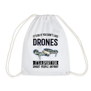 Drone Pilot Gift Drone Quadcopter - Drawstring Bag - white - Front