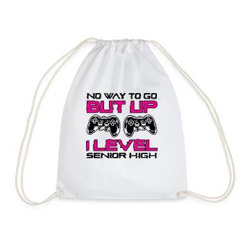 Teens Back to School No Way to Go Up One Level - Drawstring Bag - white - Front