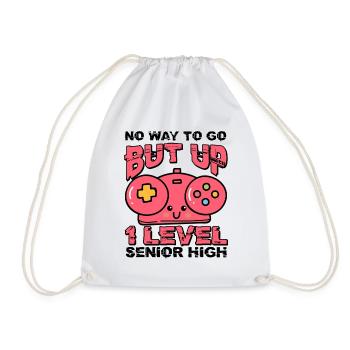 Teens Back to School No Way to Go Up One Level - Drawstring Bag - white - Front