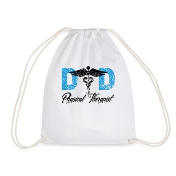 Physical Therapy Dad Therapist Gait Physics PT - Drawstring Bag - white - Front