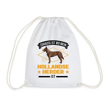 Zuhause ist wo mein Hollandse Herder ist - Turnbeutel - Weiß - Vorne