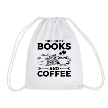 Fueled By Books And Coffee Book Lover Book Reading - Turnbeutel - Weiß - Vorne