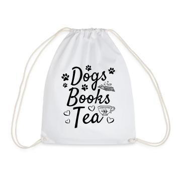 Dogs Books Tea Book Reading Books Dog Owner Book - Turnbeutel - Weiß - Vorne