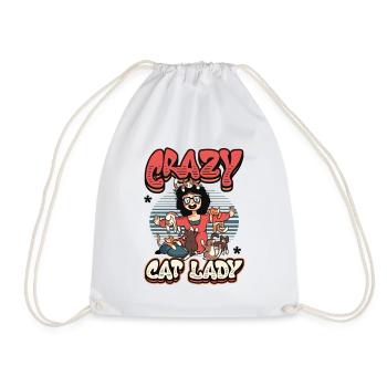 Dame chat folle - Sac de sport léger - blanc - Devant