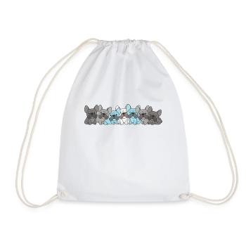 Demiboy Flag French Bulldog Pride LGBTQ Dogs - Drawstring Bag - white - Front