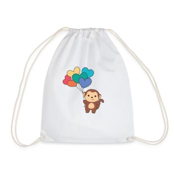Rainbow Hearts Pride LGBTQ Ballons Singe - Sac de sport léger - blanc - Devant