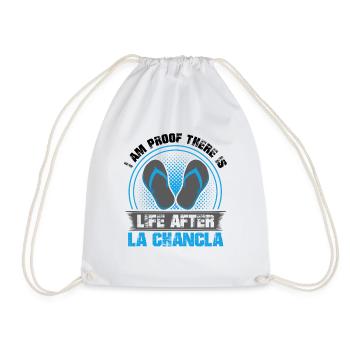 Life after La Chancla, Spanish, Mexican, - Drawstring Bag - white - Front