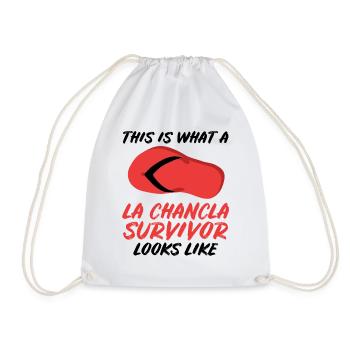 La Chancla Survivor Spanish Mexican La - Drawstring Bag - white - Front